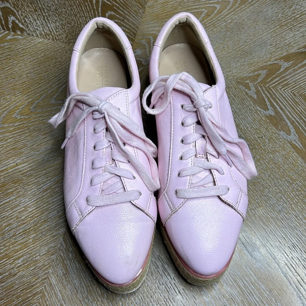 HALOGEN x ATLANTIC PACIFIC Pink Leather Espadrille Pointy Sneakers 8.5